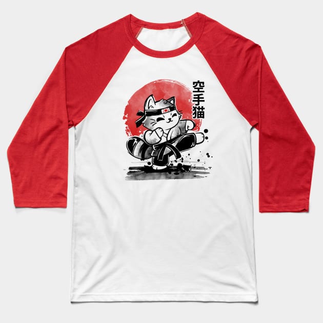 Karate cat Baseball T-Shirt by NemiMakeit